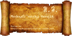 Mednyánszky Henrik névjegykártya